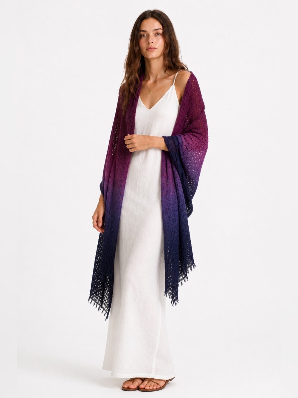 BENCH Ombre Scarf in Purple and Blue Lightweight Coastal